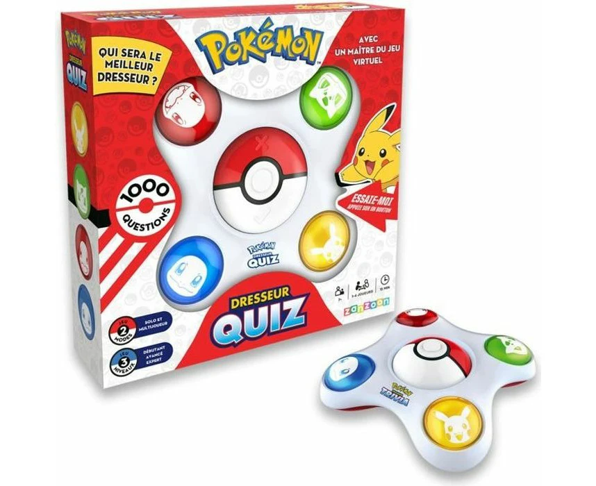 Bandai ZZ20110 Pokemon Dressor Quiz Interactive Electronic Game French Talk - Gift Toy for Kids