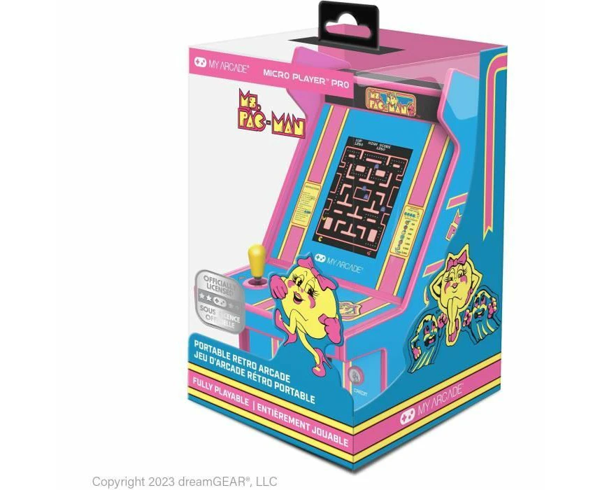 My Arcade DGUNL-7009 MS. PAC-MAN Micro Player Pro Portable Retro Arcade - Gift Toy for Kids