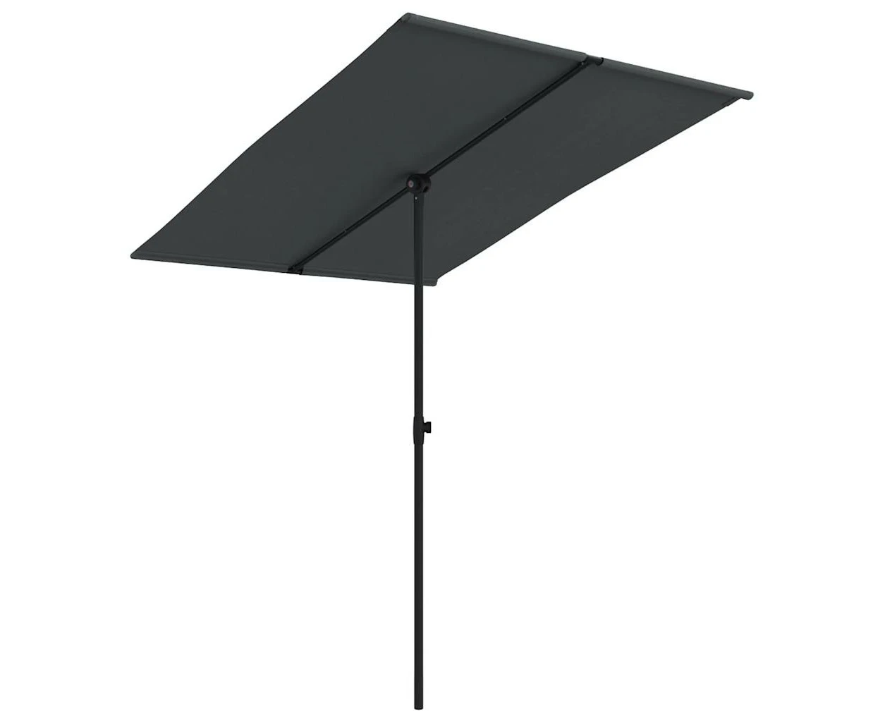 vidaXL Garden Parasol with Aluminium Pole 2x1.5 m Black