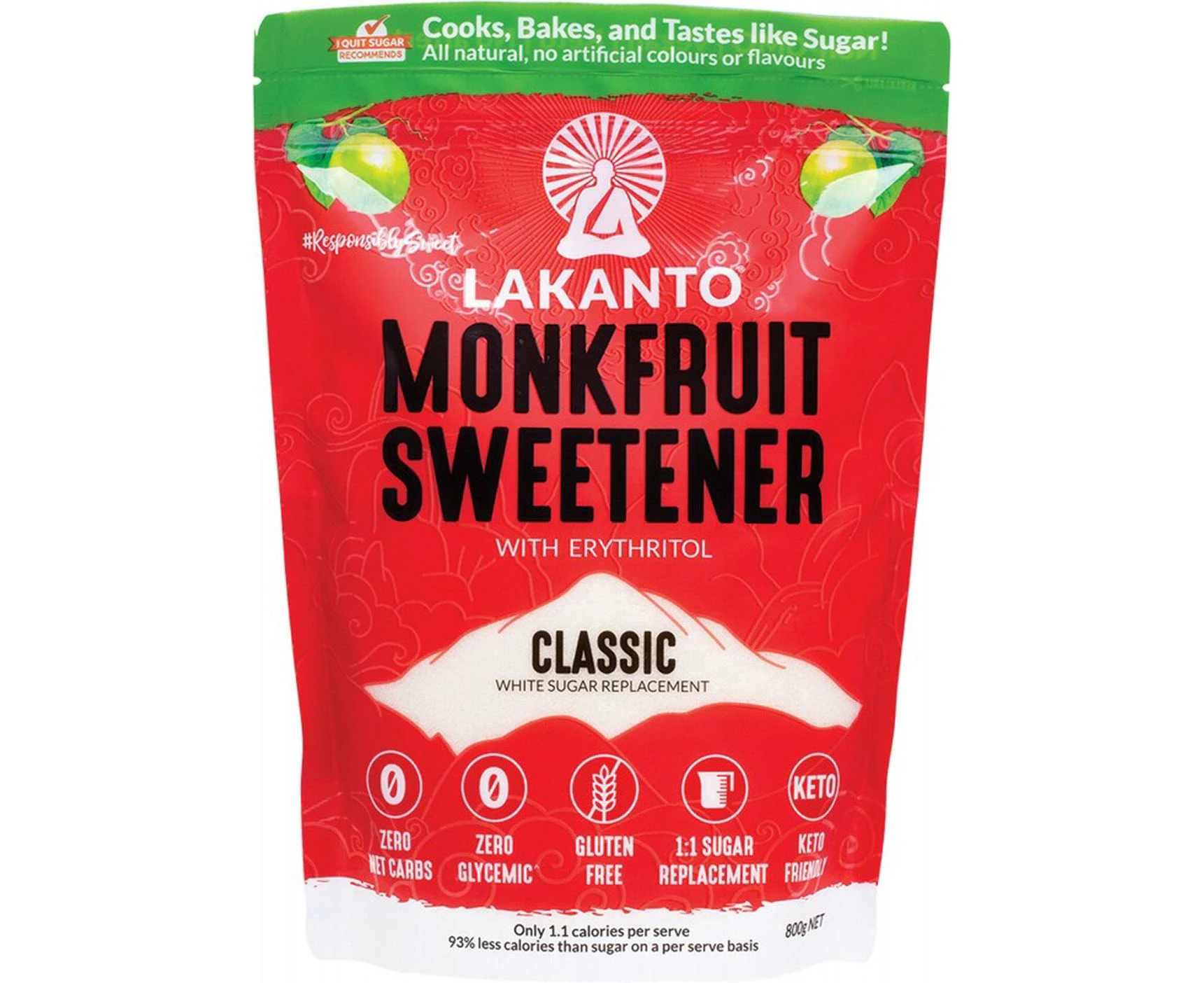 Monkfruit Sweetener ,Classic White Sugar Replacement - 800g