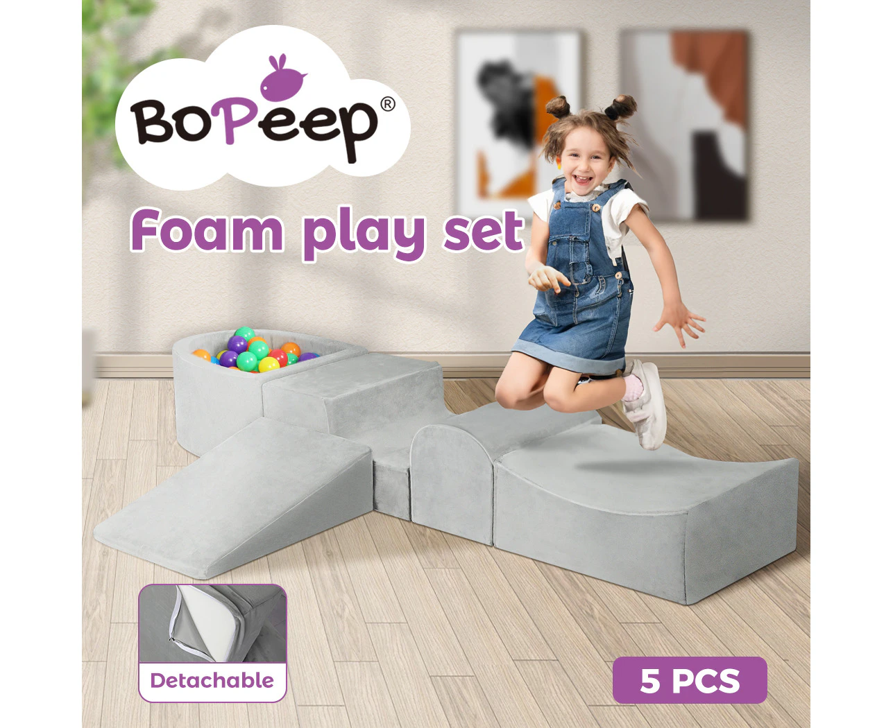 Bopeep Kids Foam Blocks Play Set Pit Climb Crawl Soft Indoor Activity Toys