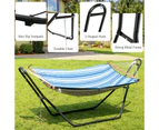 Double Hammock Chair Stand Metal Frame Outdoor Hanging Swing Chair Bed 2 Person Camping Garden Patio Beach, w/2 Chains & 2 S-hooks