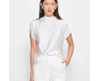 Sleeveless Satin Drape Neck Top - Preview