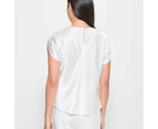 Sleeveless Satin Drape Neck Top - Preview