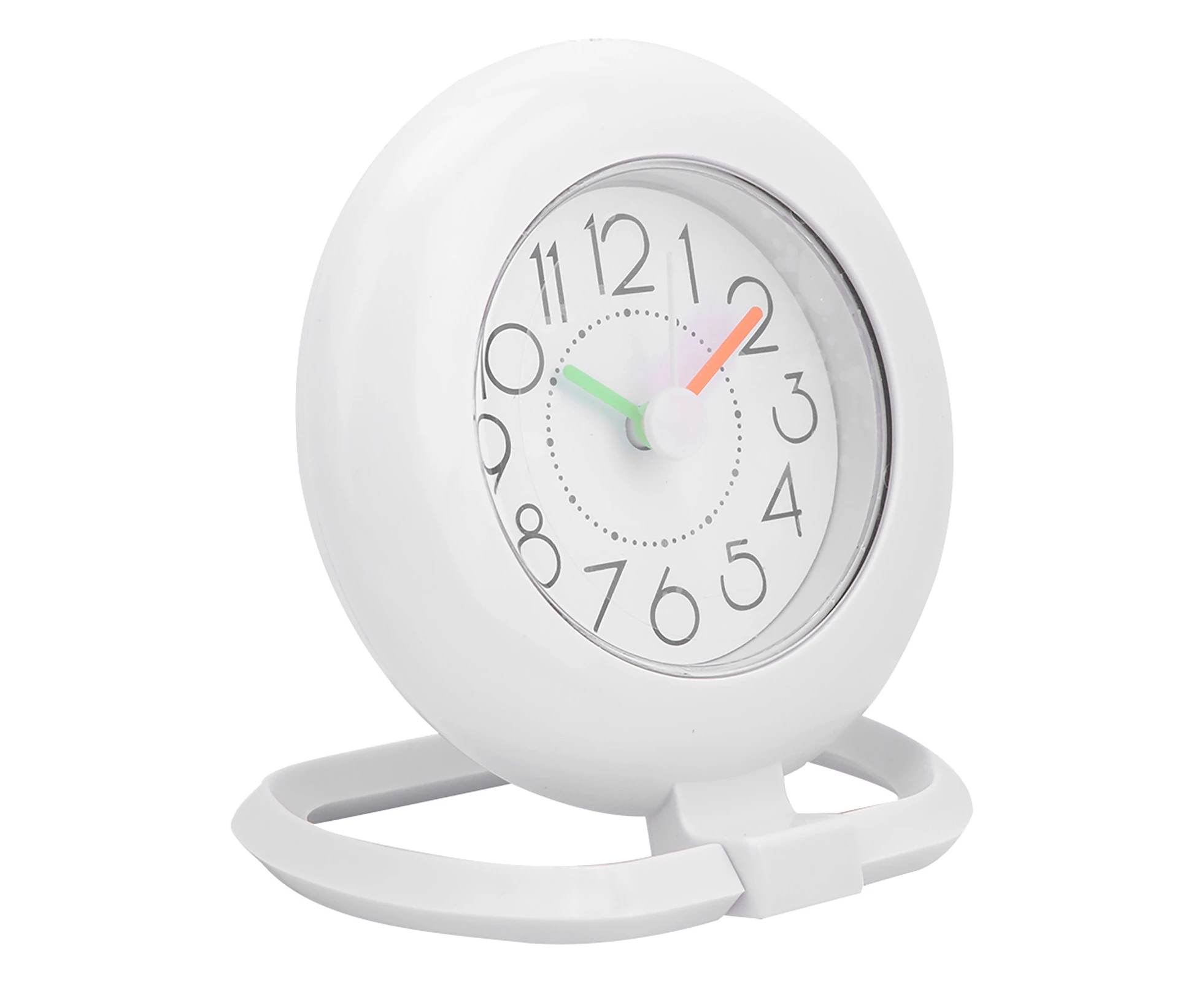 Fashionable Waterproof Dual Use Hanging Table Clock Bathroom Kitchen Home Decoration (White)