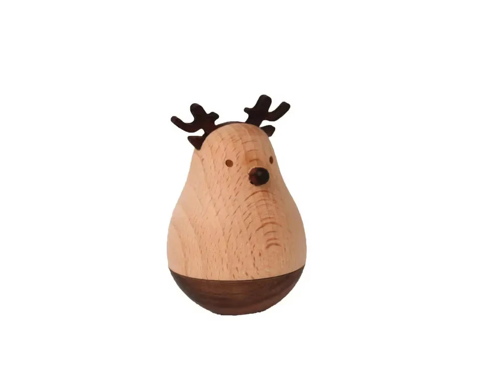 Creative Wood Crafts Animal Tumbler Decoration Paperweight Desk Decoration decorations for home desk decoration figurine Elk