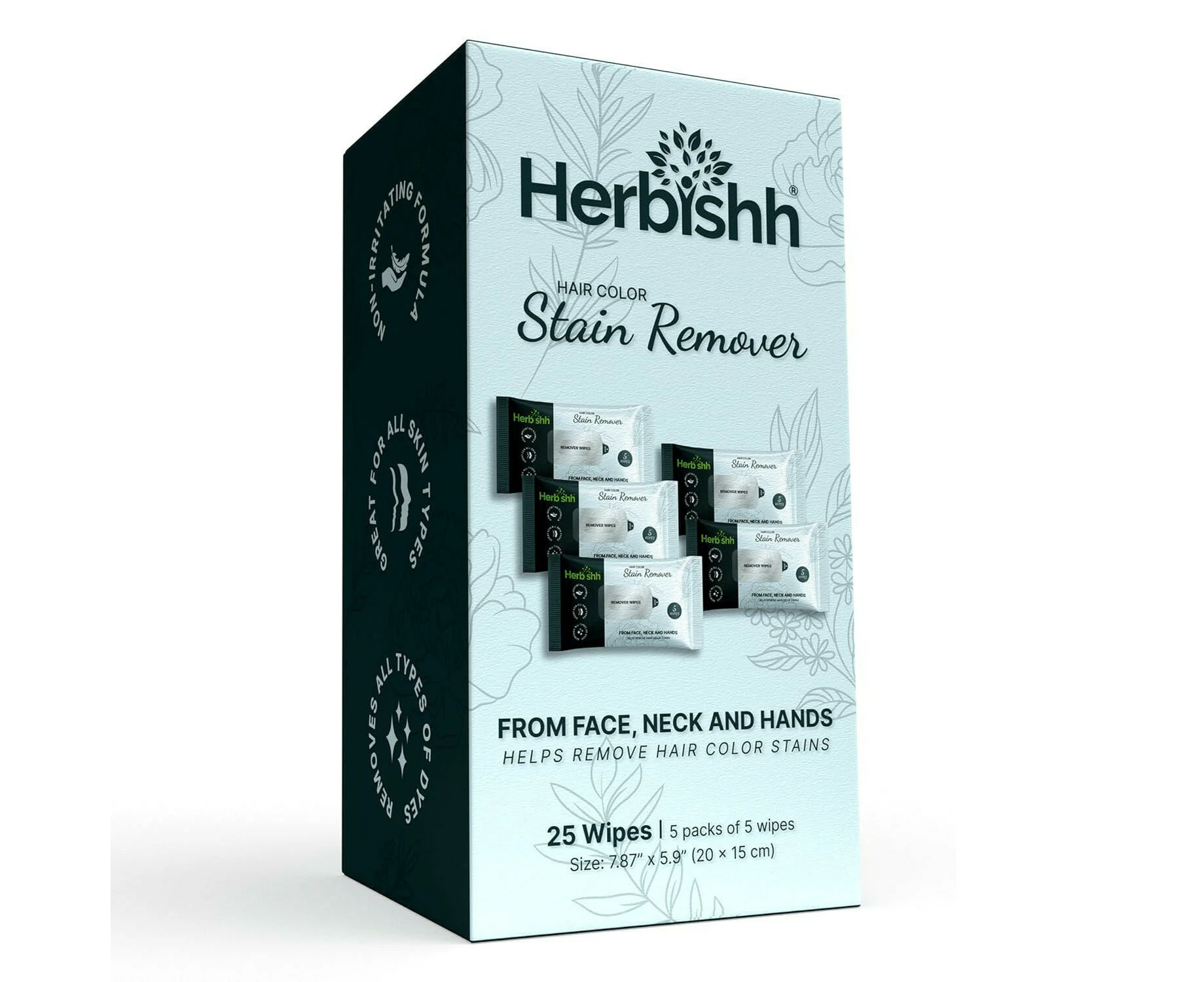 Herbishh Hair Color Stain Remover Wipes Travel Pack - Pack of 5