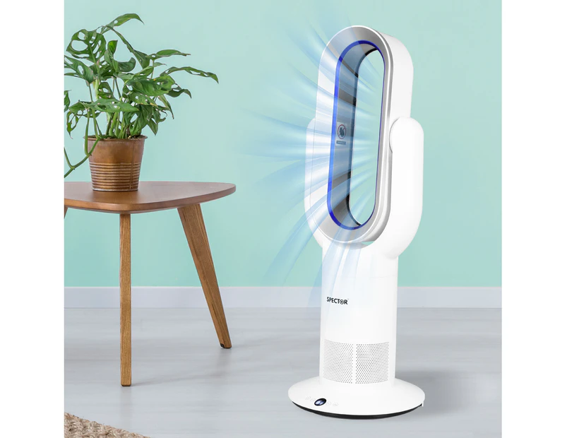 Spector Bladeless Electric Fan Cooler Heater Air Cool Sleep Timer All Season Use