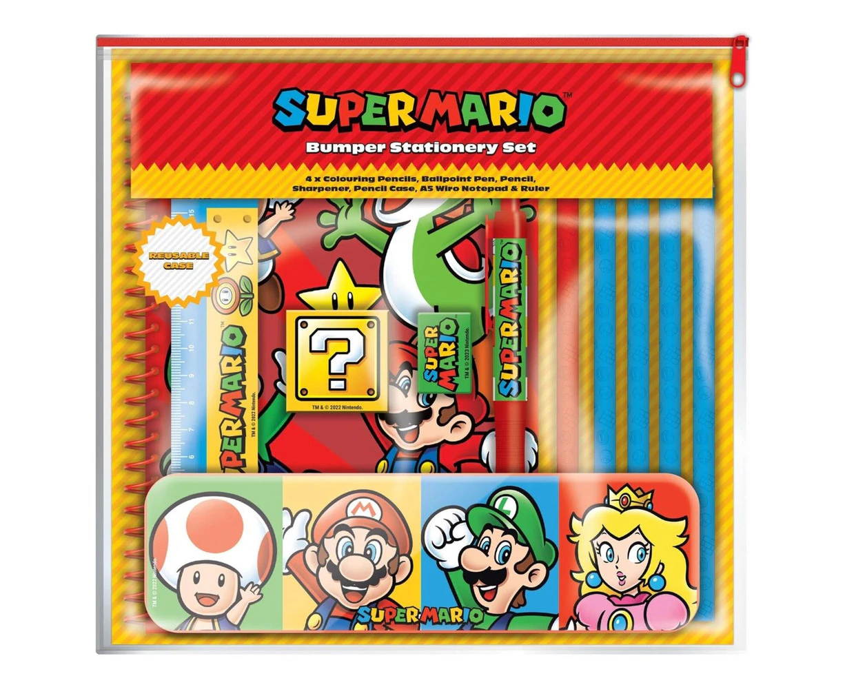 Super Mario Core Colour Block Bumper Stationery Set