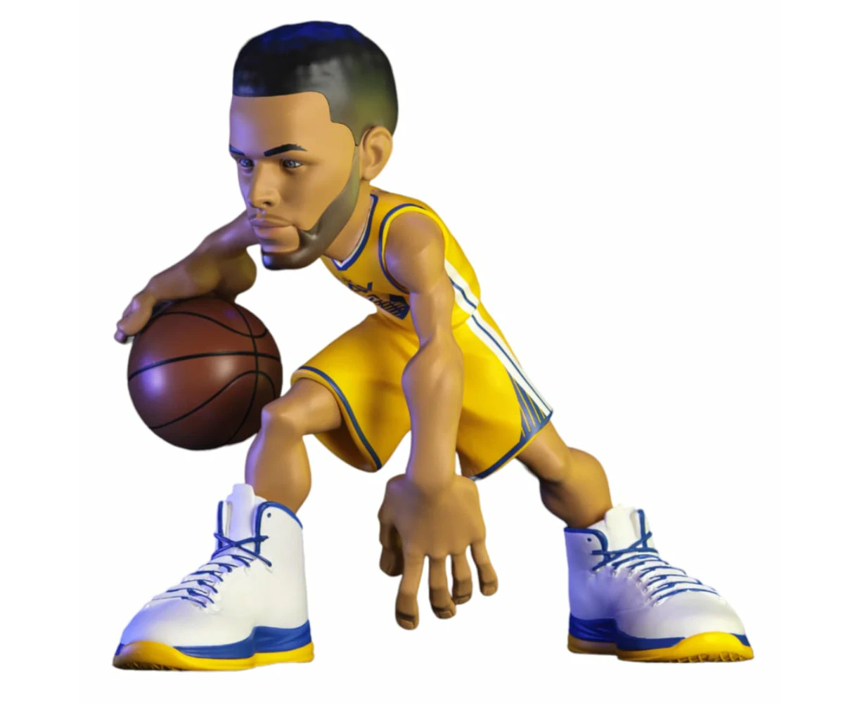 Small-STARS NBA Steph Curry 2021 Warriors Statement Edition Gold Jersey 12 inch Vinyl Figure