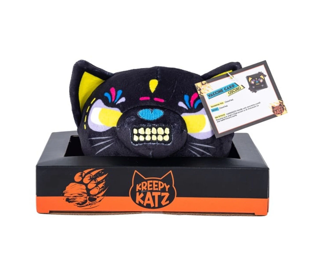 Kreepy Katz Oscuro 15cm Plush in Litter Tray