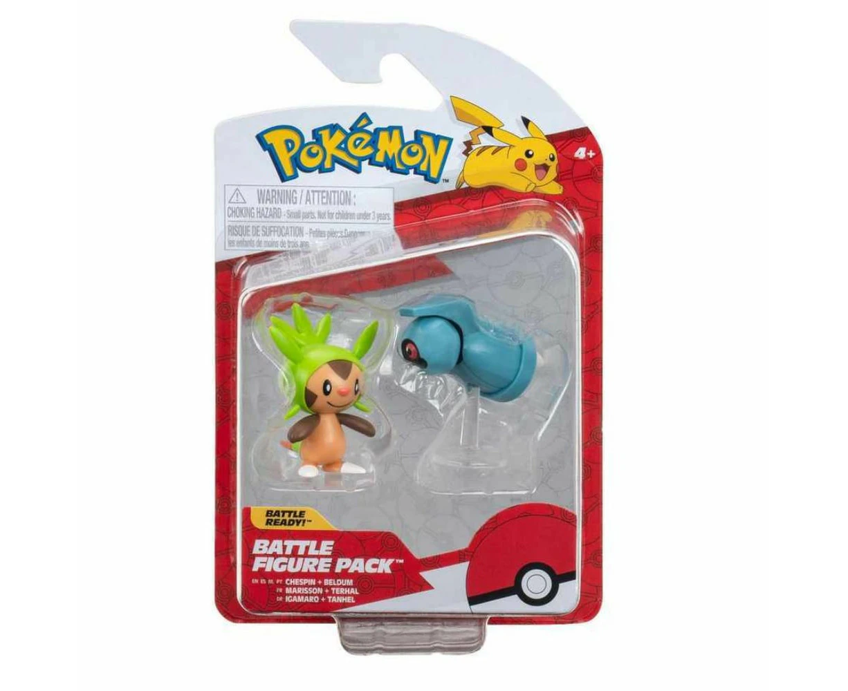 Pokemon Battle FIgure Chespin and Beldum Action Figure Pack