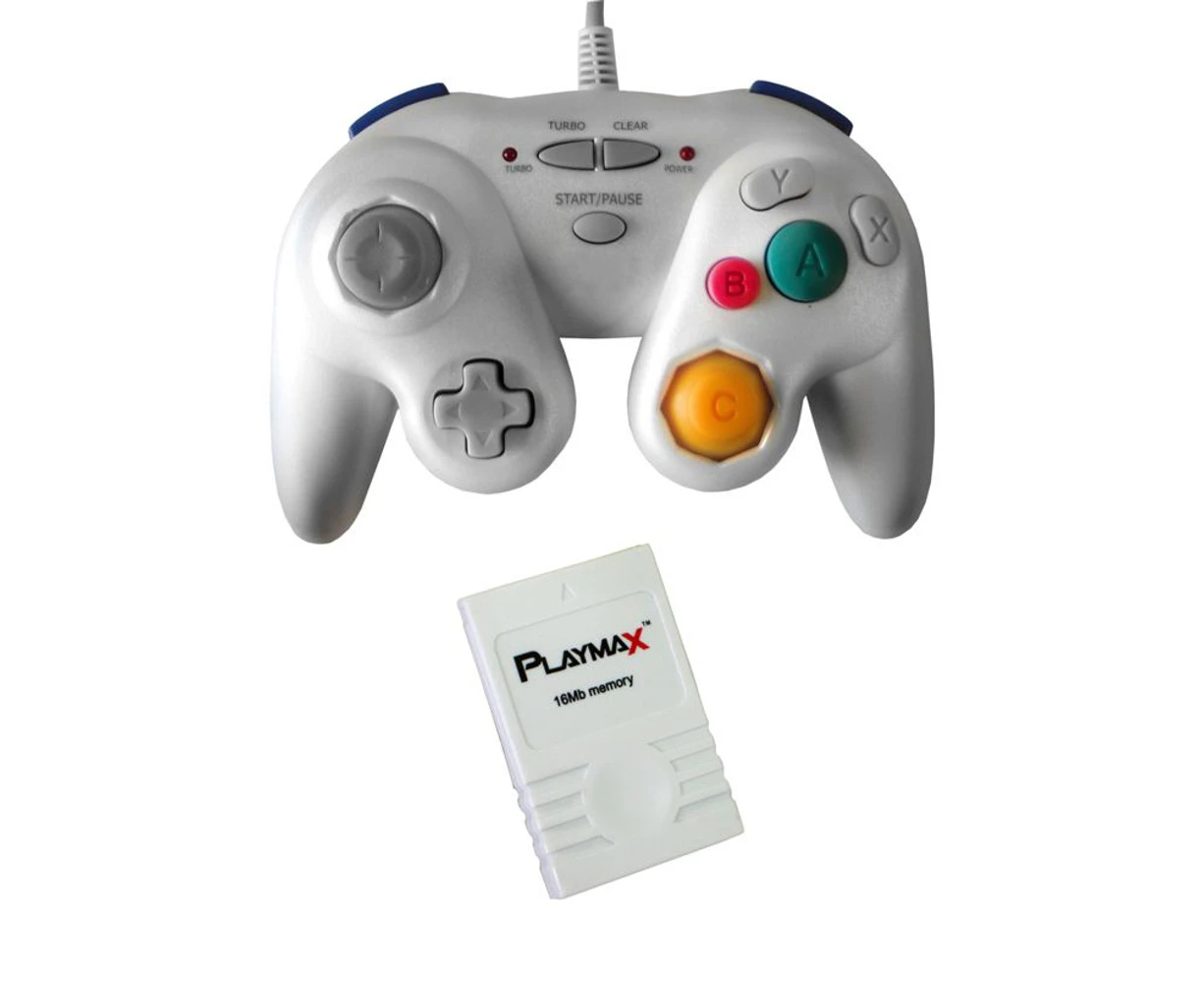 Playmax Classic Controller with 16MB Memory Card for Wii and Gamecube