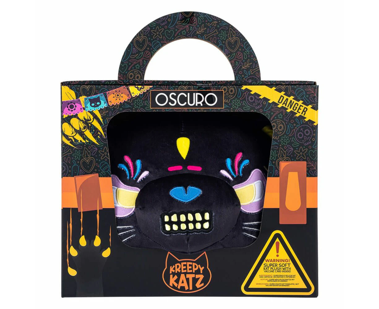 Kreepy Katz Oscuro 30cm Plush in Pet Carrier