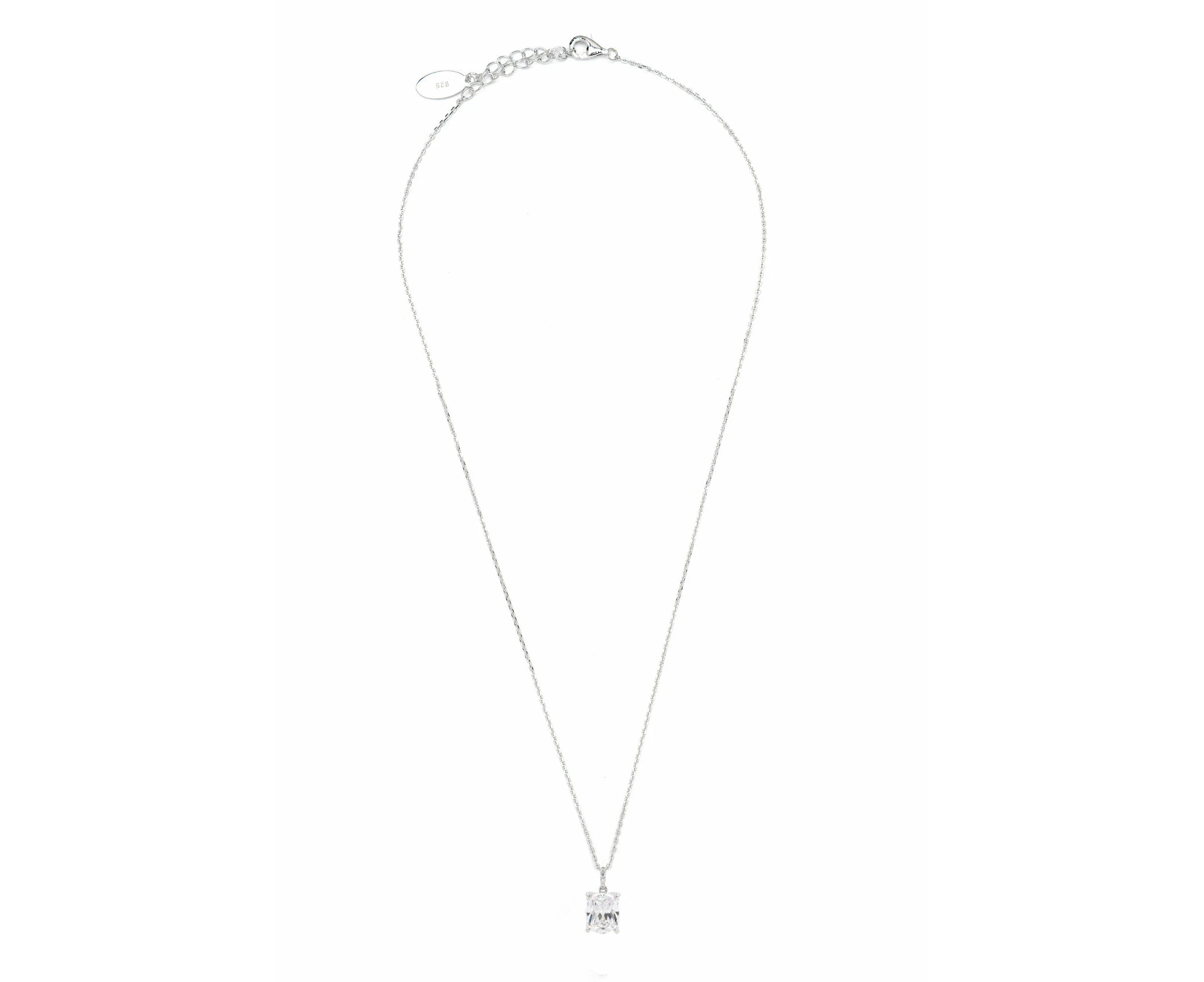 SYDNEY SOIREE  ELAINE CUSHION CUT PENDANT SILVER