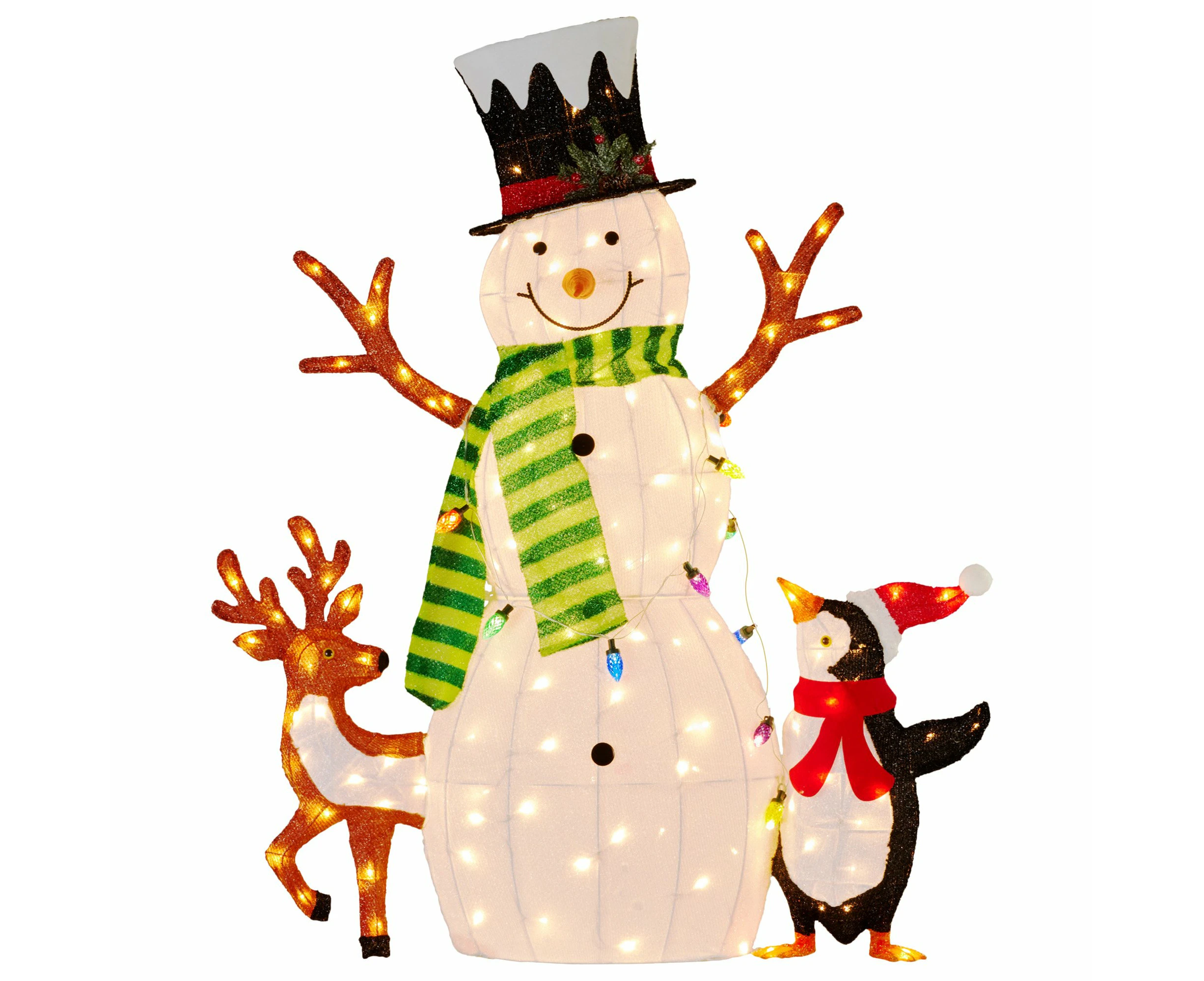 121cm Christmas Snowman Display with Lights and Animals