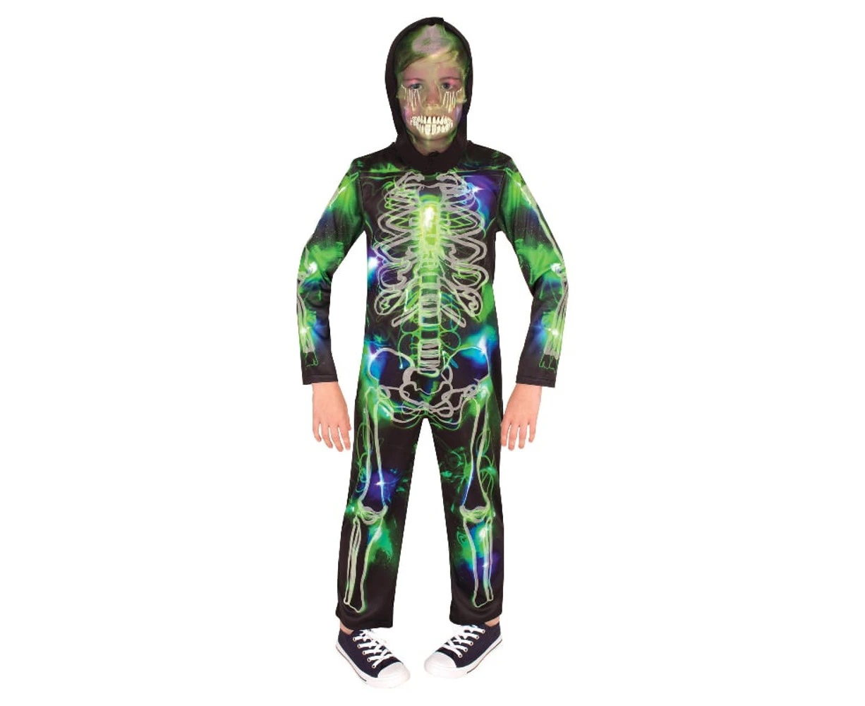 Spooky Glow in the Dark Skeleton Child Costume Size L 7-8 Years