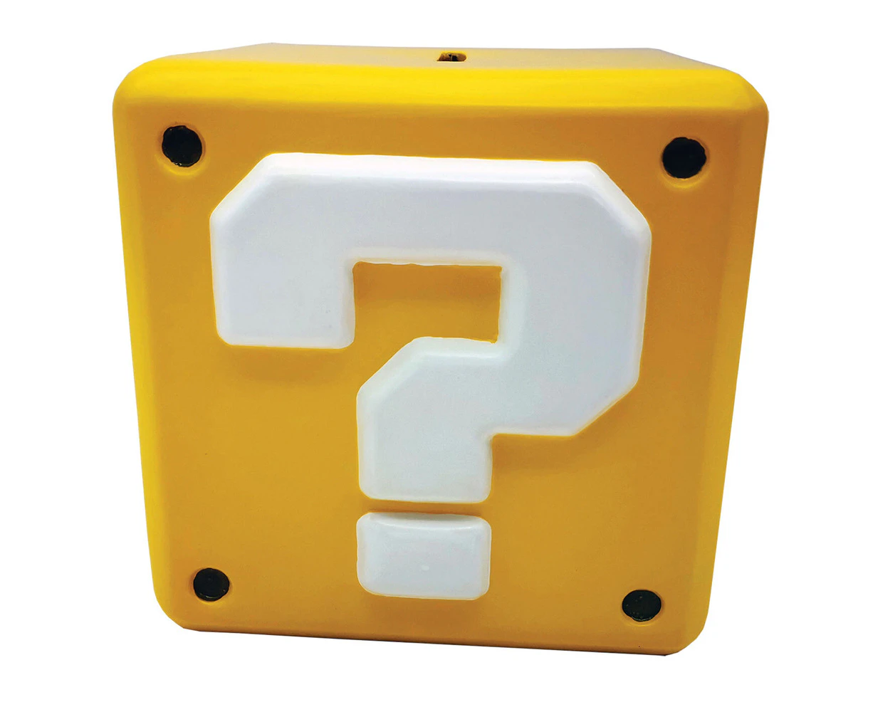 Super Mario Bros Money/Coin Bank Saver Storage Question Mark Block Shape Yellow