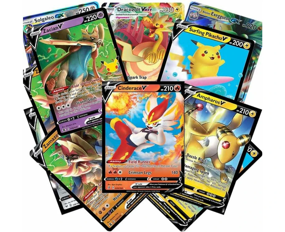 Pokemon Cards 50 Card Assorted Lot With Guaranteed V Pokemon