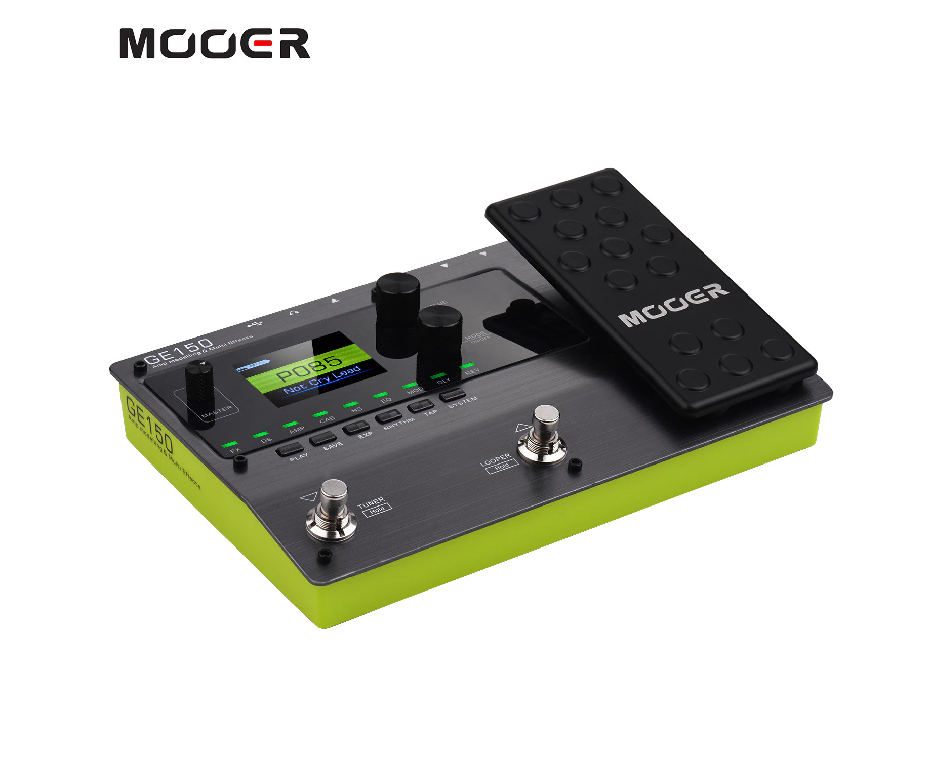 MOOER GE150 Amp Modelling & Multi Effects Pedal 55 Amplifier Models 151 Effects 80s Looper 40 Drum Rhythms 10 Metronome Tap Tempo OTG Function