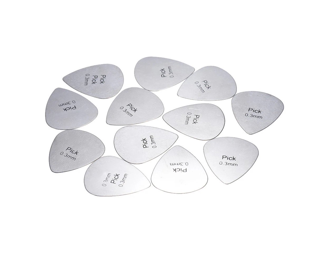 Alice AP-12S 12pcs/pack 0.3mm Stainless Steel Metal Guitar Picks Plectrum