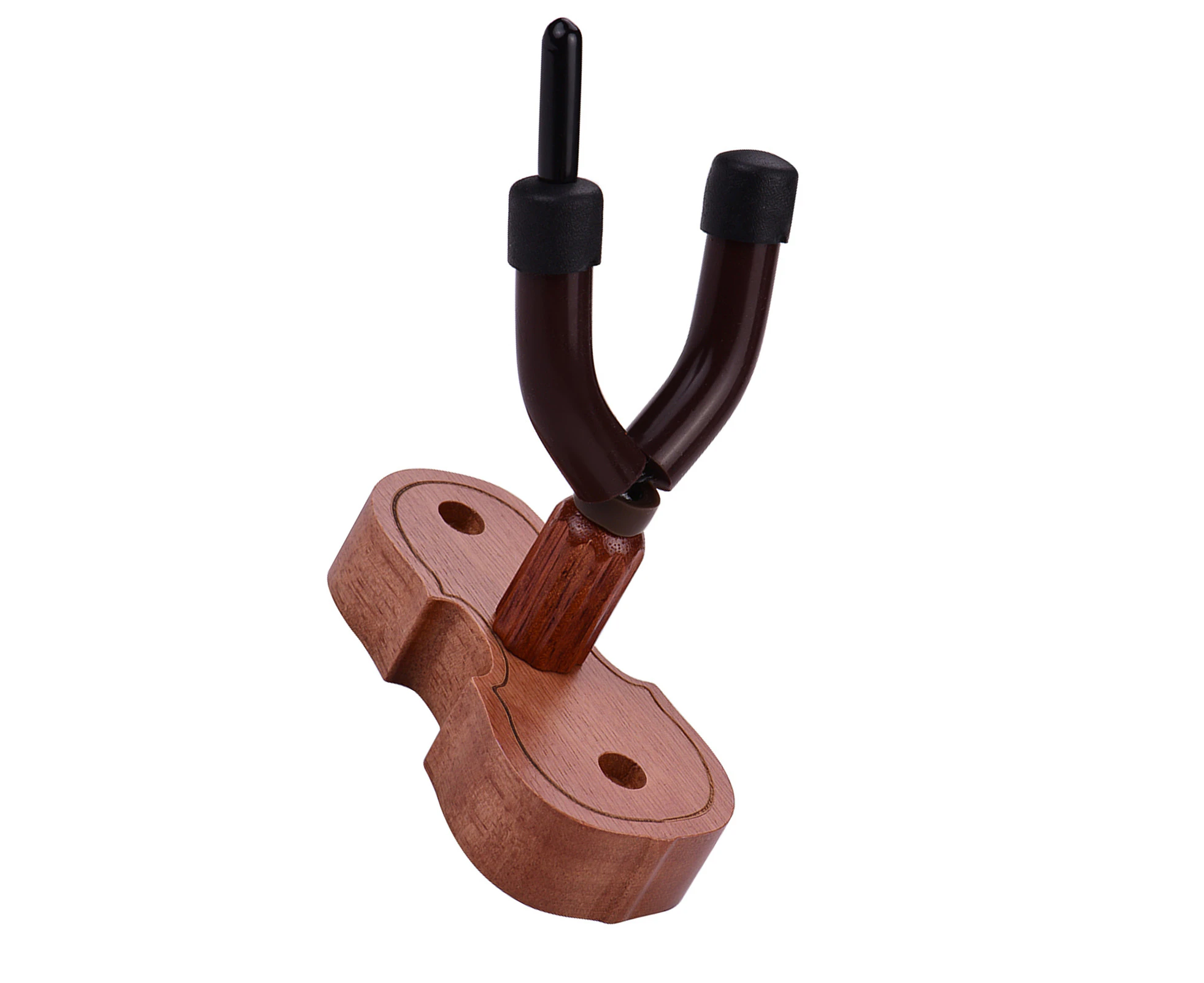 Mahogany Wood Violin Hanger Hook with Bow Holder for Home & Studio Wall Mount Use