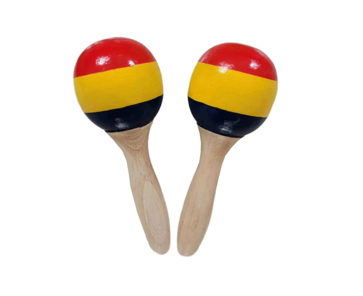 1 Pair Wooden Maracas Sand Hammer Rumba Shakers Rattles Sand Hammer Percussion Instrument Musical Toy for Kid Children Party Games