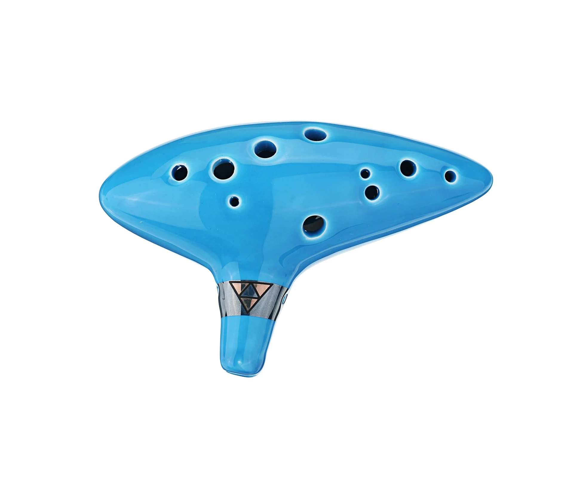 12 Holes Alto C Ocarina Ceramic Vessel Flute Wind Musical Instrument with Musicbook Lanyard Display Stand Musical Gift for Beginners