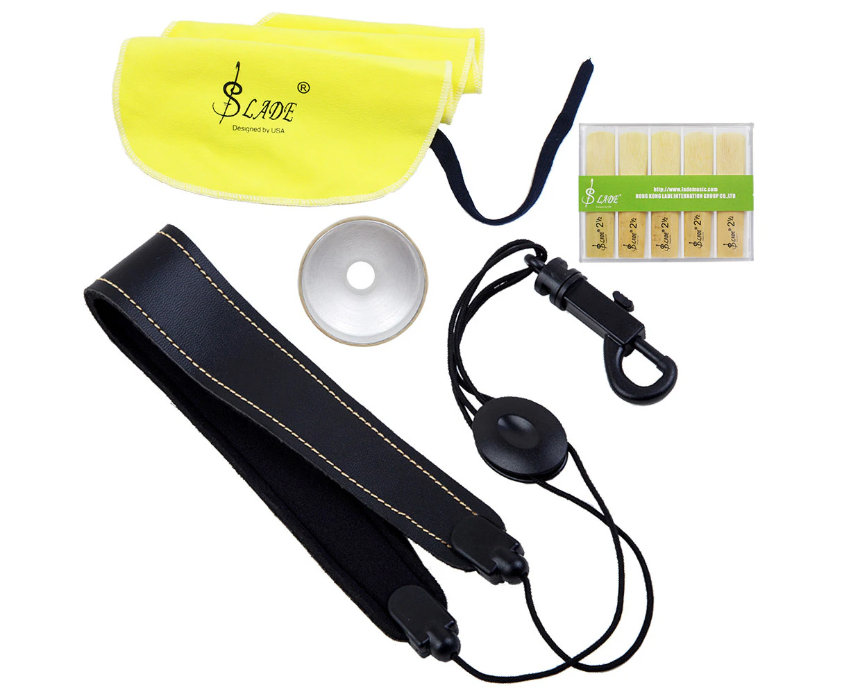 SLADE 4-in-1 Alto Saxophone Sax Accessory Kit Belt Cleaning Cloth Reed Aluminum Mute