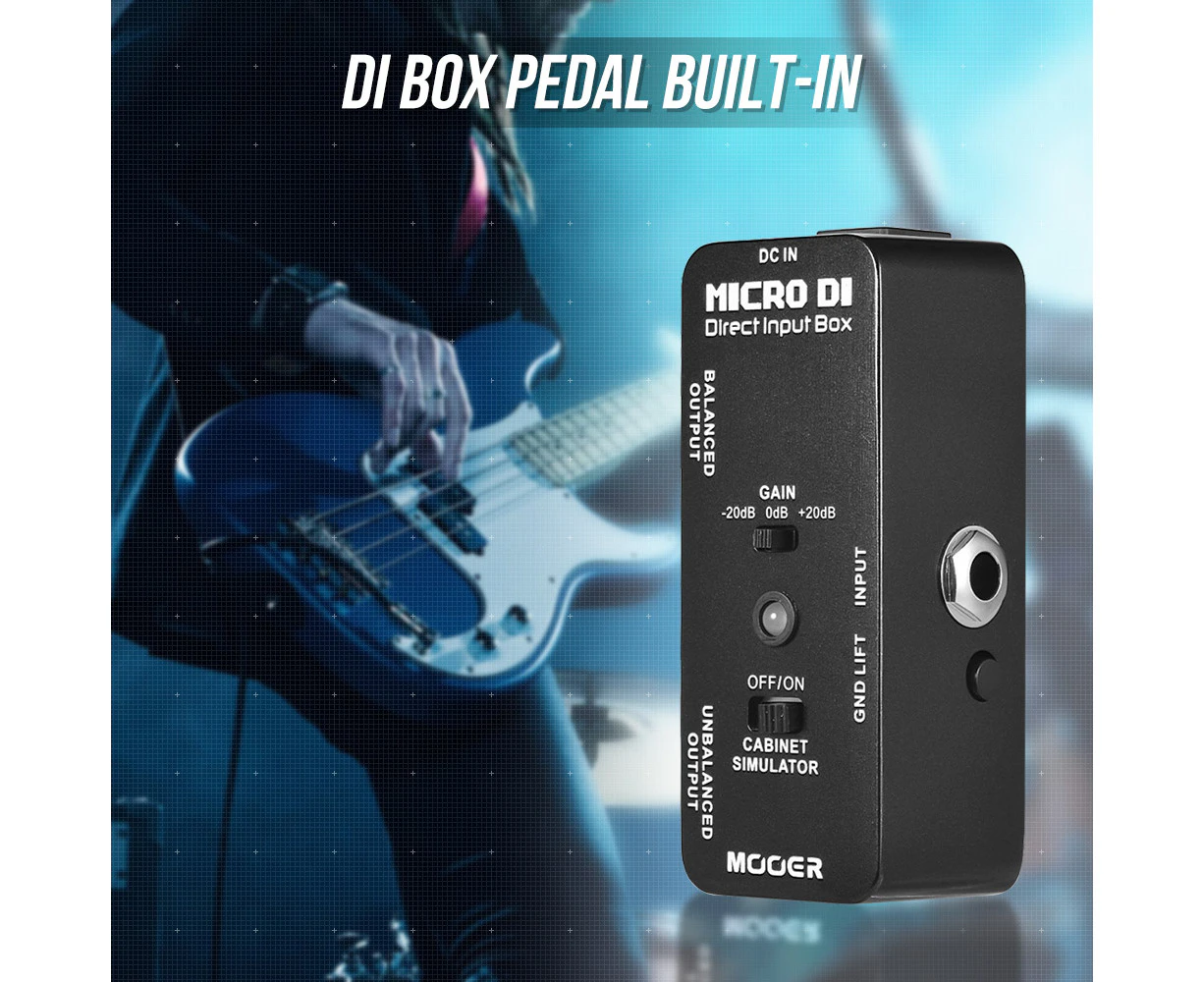 MOOER MICRO DI Cabinet Simulator DI Box Direct Input Box Pedal Full Metal Shell