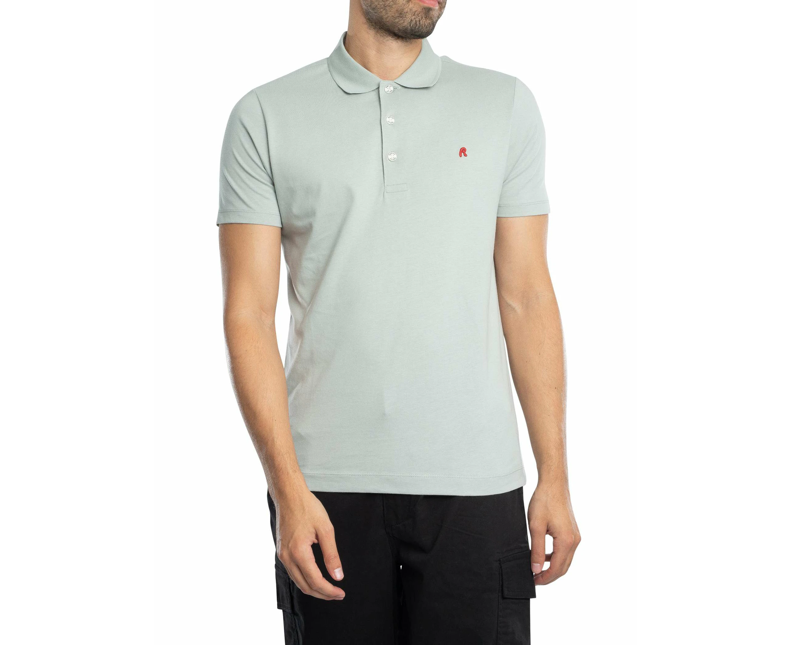 Replay Men's Chest Logo Polo Shirt - Green