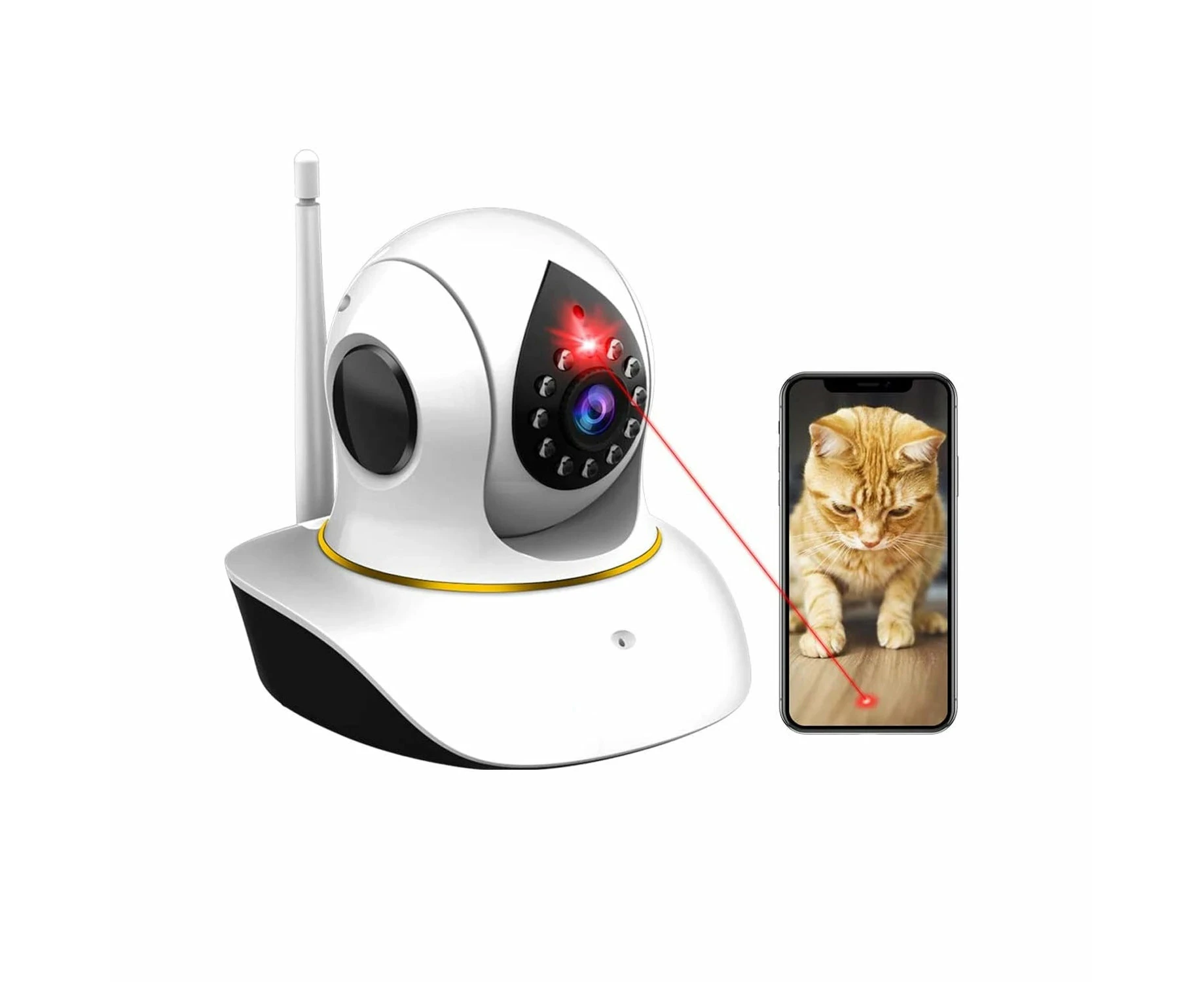 1080P Dog Cat Camera with Laser Wireless  Night Vision Sound Motion