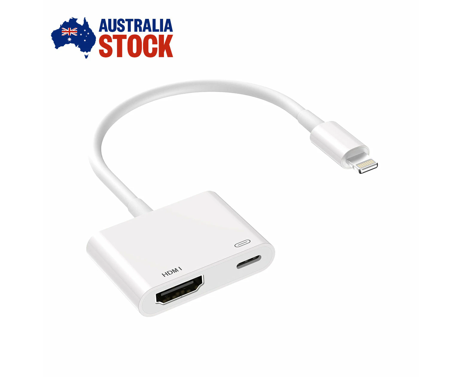 Compatible HDMI Digital AV Adapter for iPad iPhone White - POWER SUPPLY NEEDED