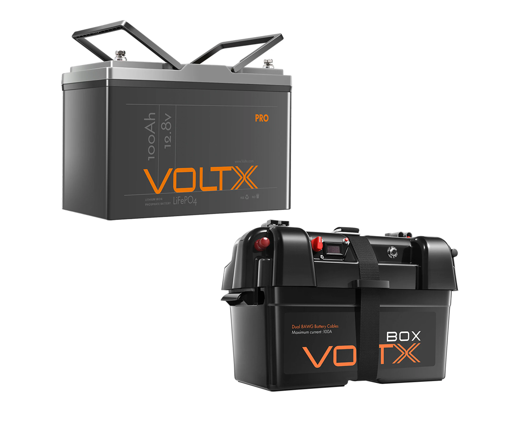 VoltX 12V 100Ah Pro Lithium Battery + VoltX Battery Box