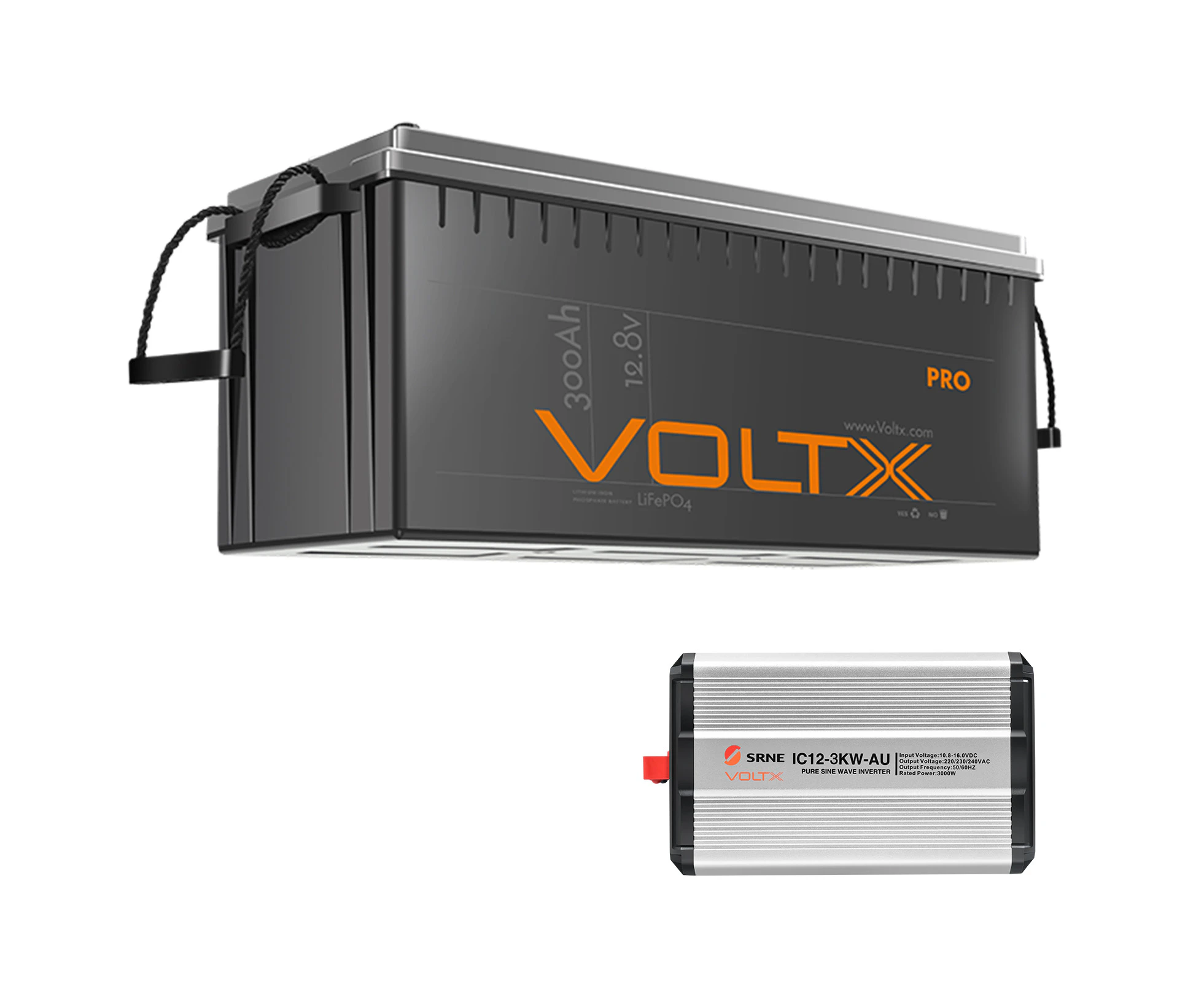 VoltX 12V 300Ah Lithium Battery + VoltX 12V 3KW Pure Sine Wave Inverter