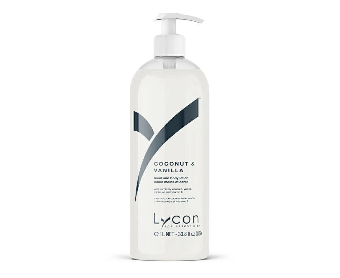 Lycon Coconut Vanilla Hand & Body Lotion Skin Care Wax Waxing 1L 1000ml