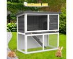 Advwin Rabbit Hutch Chicken Coop 90cm x 45cm x 80cm Large Run Wooden Outdoor Bunny Cage House