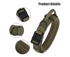 Dog Training Collar Professional Nylon Webbing Neck Protection Adjustable Pet Collar for Medium Large Dogs Green L