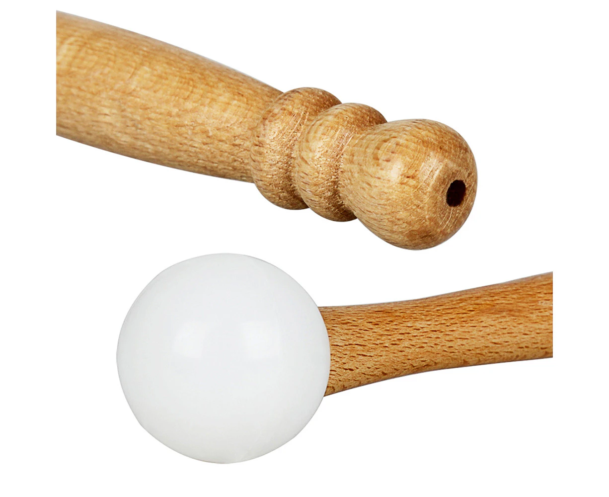 Rubber Mallet Stick Beater for Crystal Singing Bowl Wooden Handle Professional Sound Bowl Striker with Rubber Ring Meditation Bowl Accessory Ivory