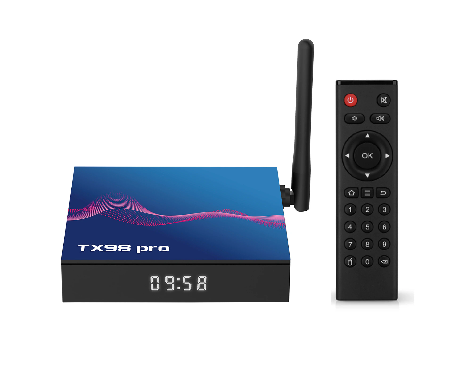 TX98 pro Android 12.0 Smart TV Box Allwinner H618 Quad-core 4K Media Player AV1 H.265 VP9 Decording 2.4G&5G Dual Band WiFi BT5.0 Digital Display with Remot