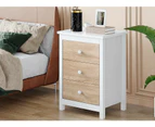 ALFORDSON Bedside Table Hamptons Nightstand Storage Side End 3 Drawers Oak