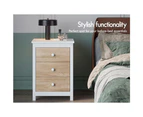 ALFORDSON Bedside Table Hamptons Nightstand Storage Side End 3 Drawers Oak