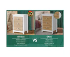 ALFORDSON Bedside Table Hamptons Nightstand Storage Side End 3 Drawers Oak