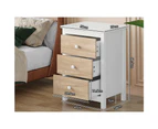 ALFORDSON Bedside Table Hamptons Nightstand Storage Side End 3 Drawers Oak