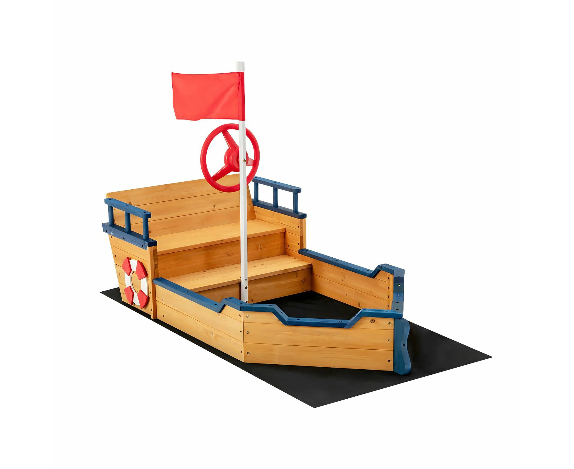 Childrens Boat Sand Pit Box Outdoor Playset Sandpit Sandbox Garden Backyard Play Game Toy Outside Activity Centre Playground