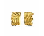 Pleated Angel Gold layered Stud Earrings