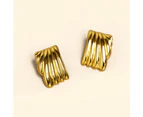 Pleated Angel Gold layered Stud Earrings