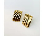 Pleated Angel Gold layered Stud Earrings