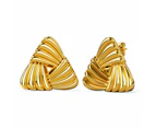 Ridged Triangle Gold layered Stud Earrings