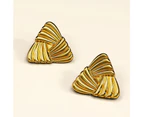 Ridged Triangle Gold layered Stud Earrings